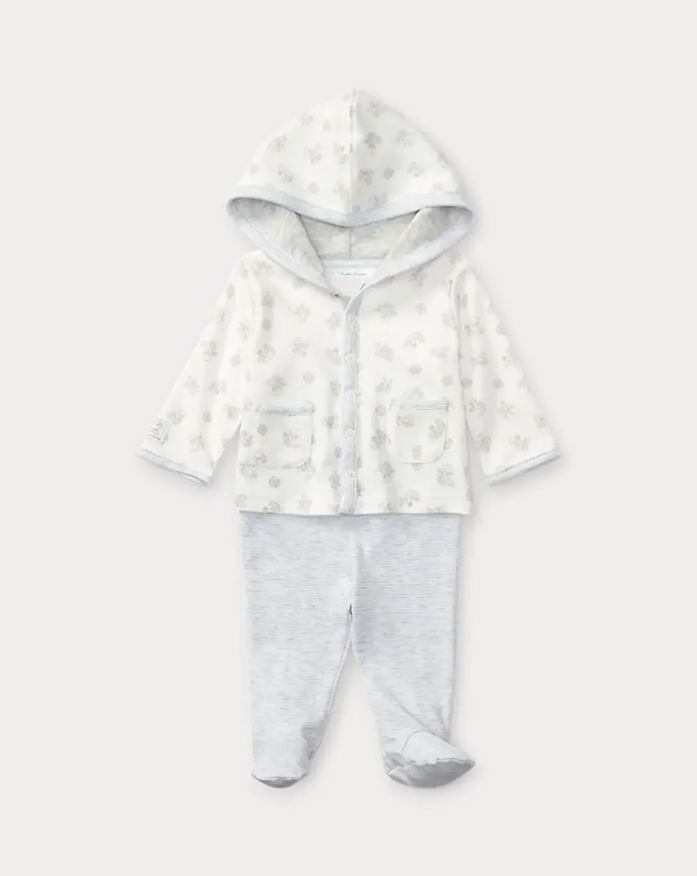 Ralph Lauren Cotton Hoodie & Footed Pant Set Newborn